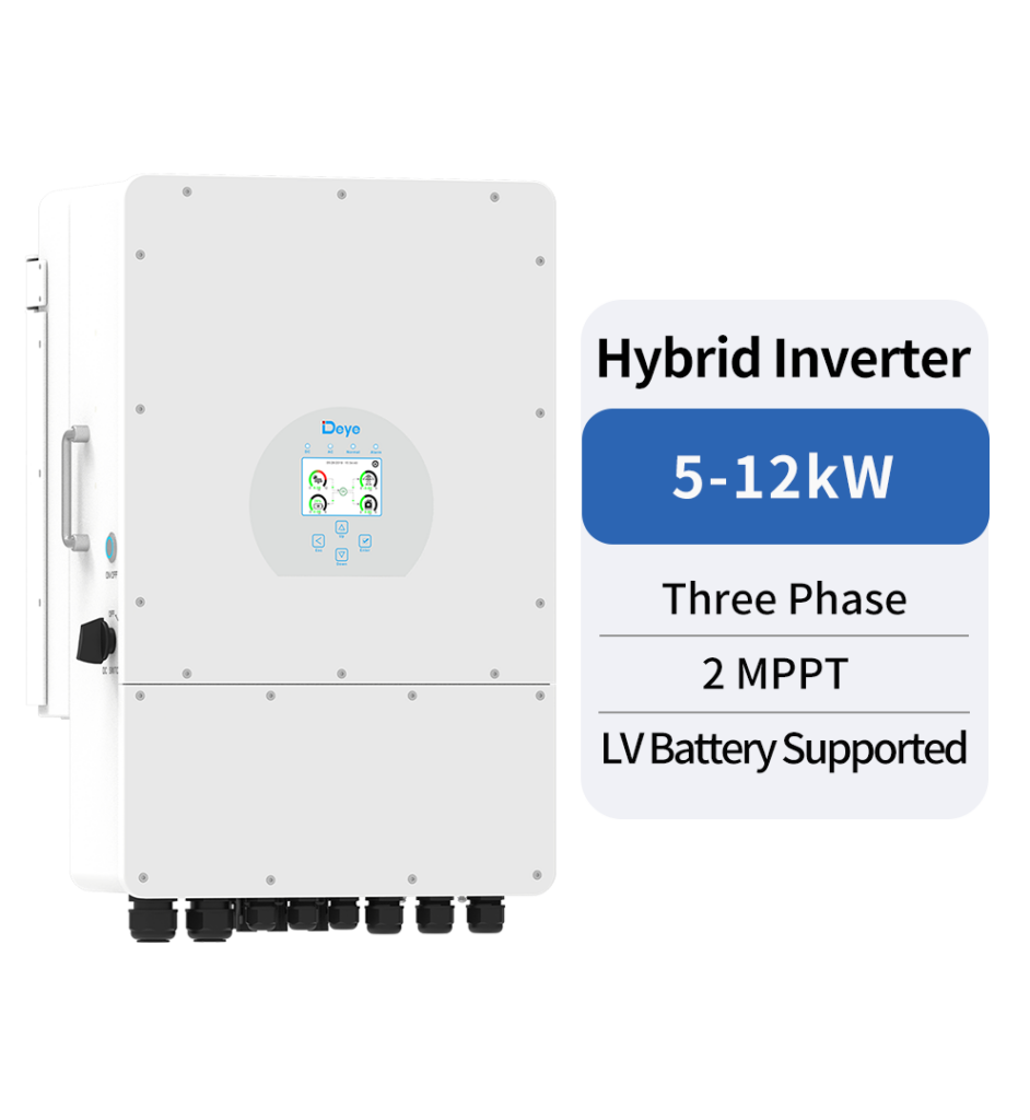 Falownik hybrydowy Deye SUN-SG04LP3 5–12 kW, 3-fazowy, do baterii niskonapięciowych – oficjalny render producenta