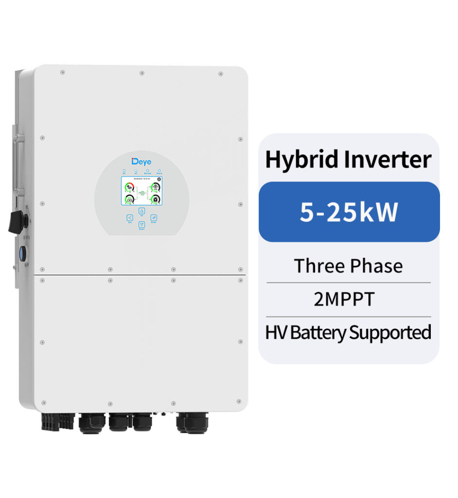 Falownik hybrydowy wysokonapięciowy Deye SUN-SG01HP3 5–25 kW, 3-fazowy – oficjalny render producenta