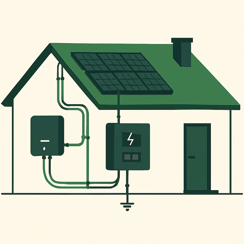 Ilustracja poglądowa do części „Co zwiększa bezpieczeństwo instalacji PV”